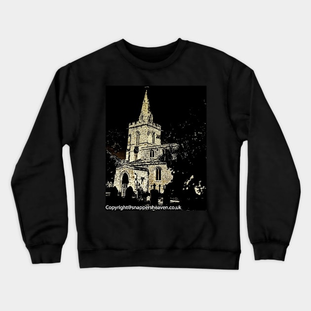 Weekley Church in Black and White, St Mary the Virgin Crewneck Sweatshirt by bywhacky